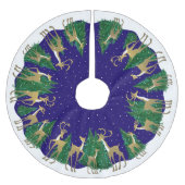 Snowy Winter Deferd Weihnachten Polyester Weihnachtsbaumdecke (Vorderseite)