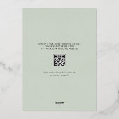 Snowy Winter Evergreen Forest QR Code Hochzeit Folieneinladung (Rückseite)
