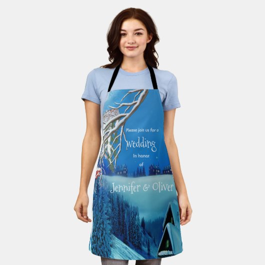 Snowy Winter Fantasy All in One Wedite Einladung Schürze (Getragen)