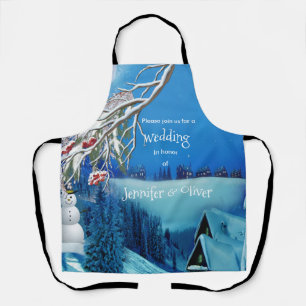 Snowy Winter Fantasy All in One Wedite Einladung Schürze