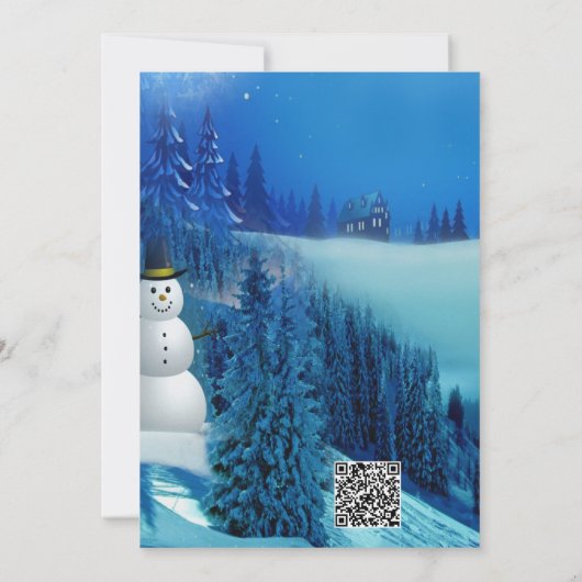 Snowy Winter Fantasy Einladung (Rückseite)