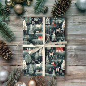 Snowy Winter Farmhouse Geschenkpapier