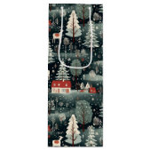 Snowy Winter Farmhouse  Geschenktüte Für Weinflaschen (Vorderseite)
