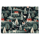 Snowy Winter Farmhouse Große Geschenktüte (Vorderseite)