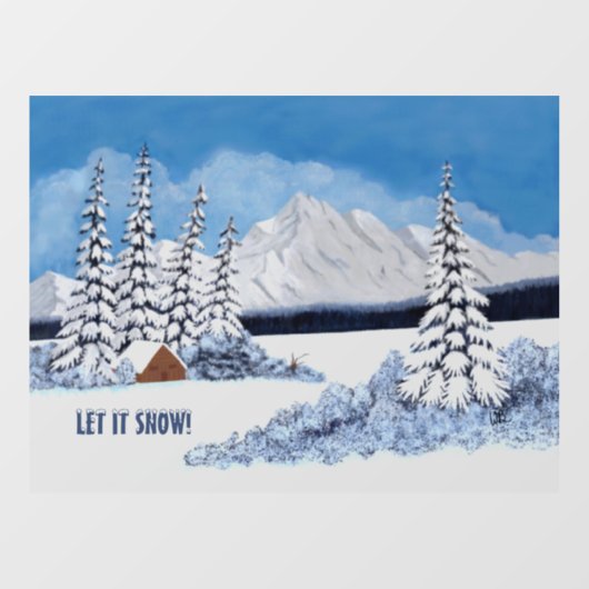 Snowy Winter Fensteraufkleber (Blatt)