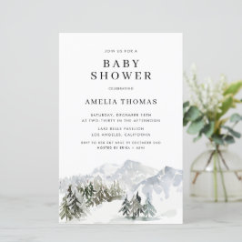 Snowy Winter Forest Baby Shower Einladung