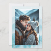 Snowy Winter Forest Elegantes Foto Hochzeit Einladung (Rückseite)