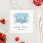 Snowy Winter Frohe Weihnachtszeitung Napkins Serviette (Beispiel)