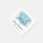 Snowy Winter Frohe Weihnachtszeitung Napkins Serviette (Ecke)