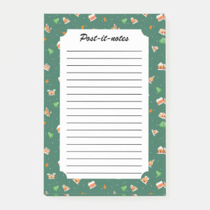 Snowy Winter Gingerbrot House Cookies Post-it Klebezettel