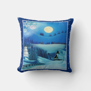 Snowy Winter Holiday Fantasy Kissen