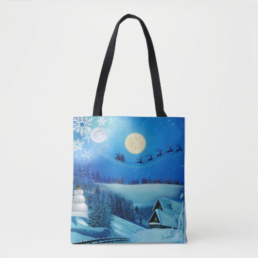 Snowy Winter Holiday Fantasy Tasche (Vorderseite)