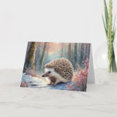 Snowy Winter Igel Moderne Kunst Karte (Vorderseite)