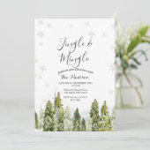 Snowy Winter Jingle & Mingle Winter Einladung (Stehend Vorderseite)