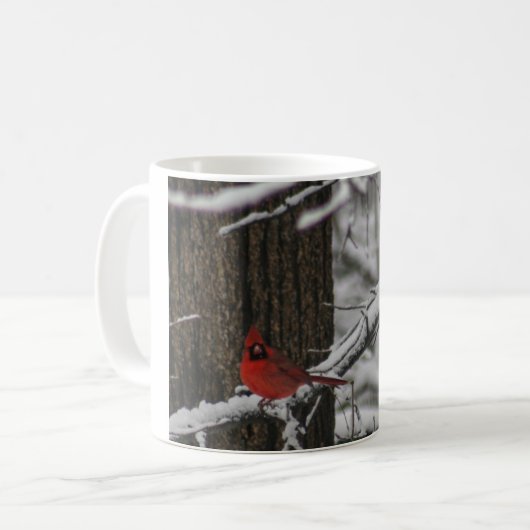Snowy Winter Kardinal Kaffeetasse (Vorderseite Links)