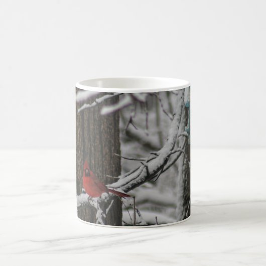 Snowy Winter Kardinal Kaffeetasse (Mittel)