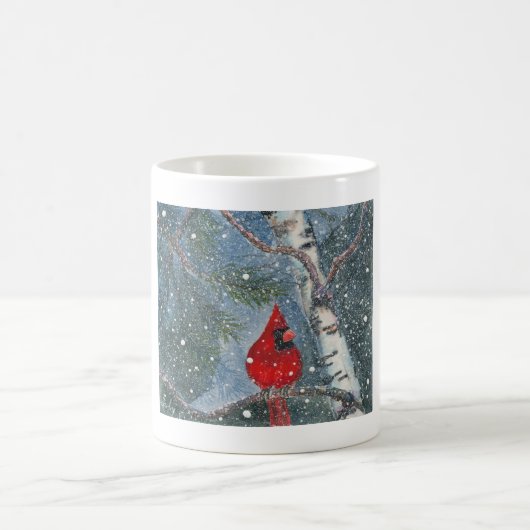Snowy-Winter-Kardinals-Kaffee-Tasse Kaffeetasse (Mittel)