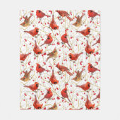 Snowy Winter Kardinals Winterberge Weihnachten | W Fleecedecke (Vorderseite)