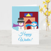 Snowy Winter Karte (Gelbe Blume)