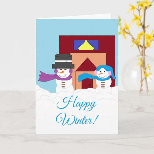 Snowy Winter Karte (Gelbe Blume)