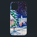 Snowy winter landscape. Country House. Christmas h Case-Mate iPhone Hülle<br><div class="desc">Snowy winter landscape. Country House. Christmas holidays. Forest with pine trees. Watercolor painting. 
christmas, art, greeting, home, architecture, artwork, background, book illustration, cartoon, celebration, cold, color, colored, decoration, drawing, forest, hand painting, holiday, house, illustration, vintage, retro, illustration, </div>