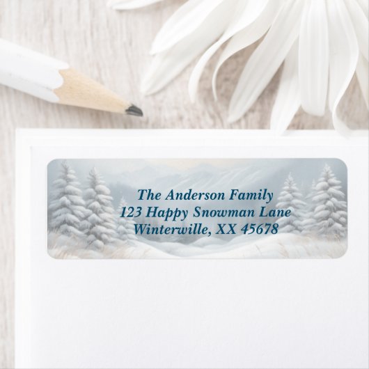 Snowy Winter Landscape Return Label (Insitu)