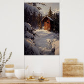 Snowy Winter Landschaft Art Poster (Küche)