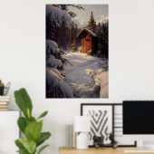 Snowy Winter Landschaft Art Poster (Heimbüro)