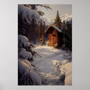 Snowy Winter Landschaft Art Poster
