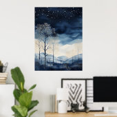 Snowy Winter Landschaft Art Poster (Heimbüro)