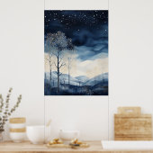 Snowy Winter Landschaft Art Poster (Küche)