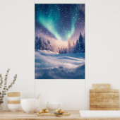 Snowy Winter Landschaft Art Poster (Küche)