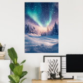 Snowy Winter Landschaft Art Poster (Heimbüro)