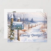 Snowy Winter Landschaft Holiday Gruß Karte (Vorne/Hinten)