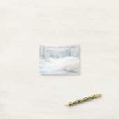 Snowy Winter Landschaft Holiday Postcard Post-it Klebezettel (Auf Schreibtisch)