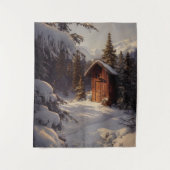 Snowy Winter Landschaft Kunstmuseum Wandteppich (Vorderseite)