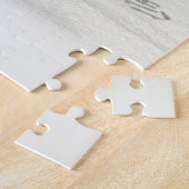 Snowy Winter Landschaft Optionale Textfarbe Puzzle (Seite)