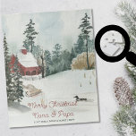 Snowy Winter Landschaft Optionale Textfarbe Puzzle<br><div class="desc">Personalisiertes Winterlandschaftspuzzle mit einer vollständig bearbeitbaren Formulierung, die Sie für jeden Anlass personalisieren oder ganz löschen können. Das Design besticht durch eine friedliche Aquarelllandschaft mit Seehütte, Kiefernbäumen und einem Schneefeld mit Schlitten und Ente am See. Der Wortlaut lautet derzeit "Frohe Weihnachten [Name(n)]", aber die Vorlage ist für Sie bereit, für...</div>
