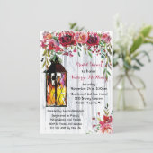 Snowy Winter Lantern Floral Brautparty Einladung (Stehend Vorderseite)