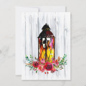 Snowy Winter Lantern Floral Brautparty Einladung (Rückseite)