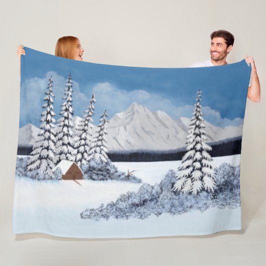 Snowy Winter Large Fleece Blanket (Beispiel)