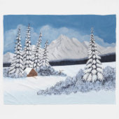 Snowy Winter Large Fleece Blanket (Vorderseite (Horizontal))