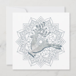 Snowy Winter Mandala Marble Glitzer Deer Feiertagskarte