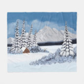 Snowy Winter Medium Fleece Blanket (Vorderseite (Horizontal))