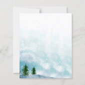 Snowy Winter Morning Blue Hues Wedding Einladung (Rückseite)