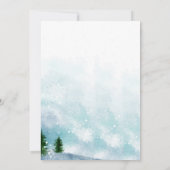 Snowy Winter Morning Blue Hues Wedding Einladung (Rückseite)