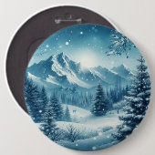 Snowy Winter Mountain Button (Vorne & Hinten)