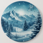 Snowy Winter Mountain Button (Vorderseite)