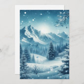 Snowy Winter Mountain Feiertagskarte (Vorne/Hinten)