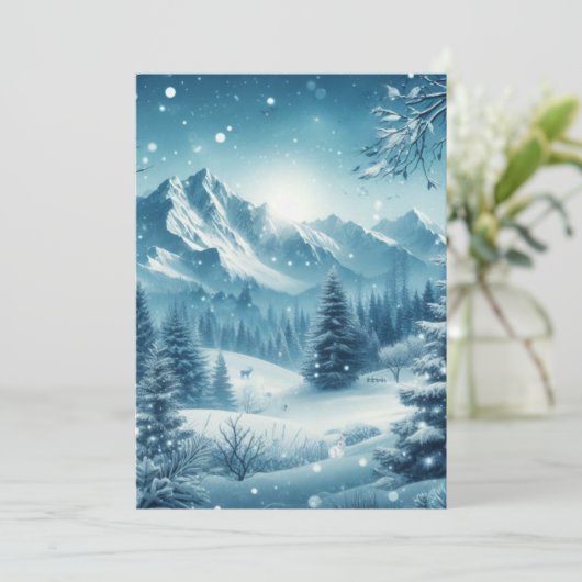 Snowy Winter Mountain Feiertagskarte (Stehend Vorderseite)
